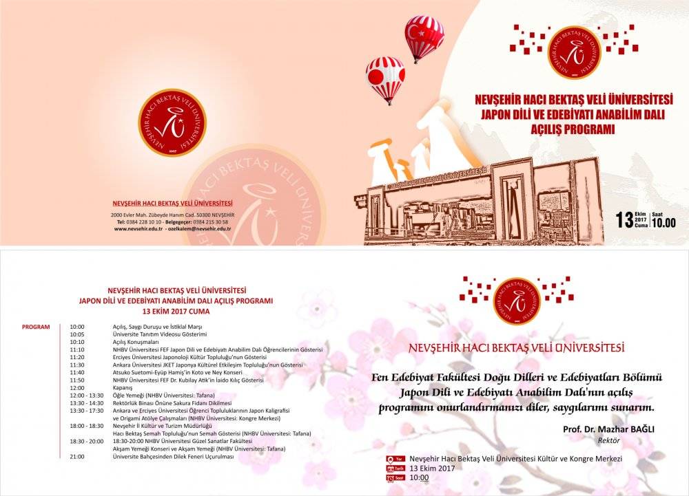 Nevşehir Hacı Bektaş Veli Üniversitesi Japon Dili ve Edebiyatı Anabilim Dalı Açılışı